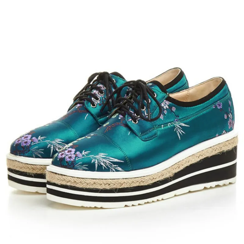 best shoes flat top brand design silk embroidery flat platforms best shoes flat top brand design silk embroidery flat platforms