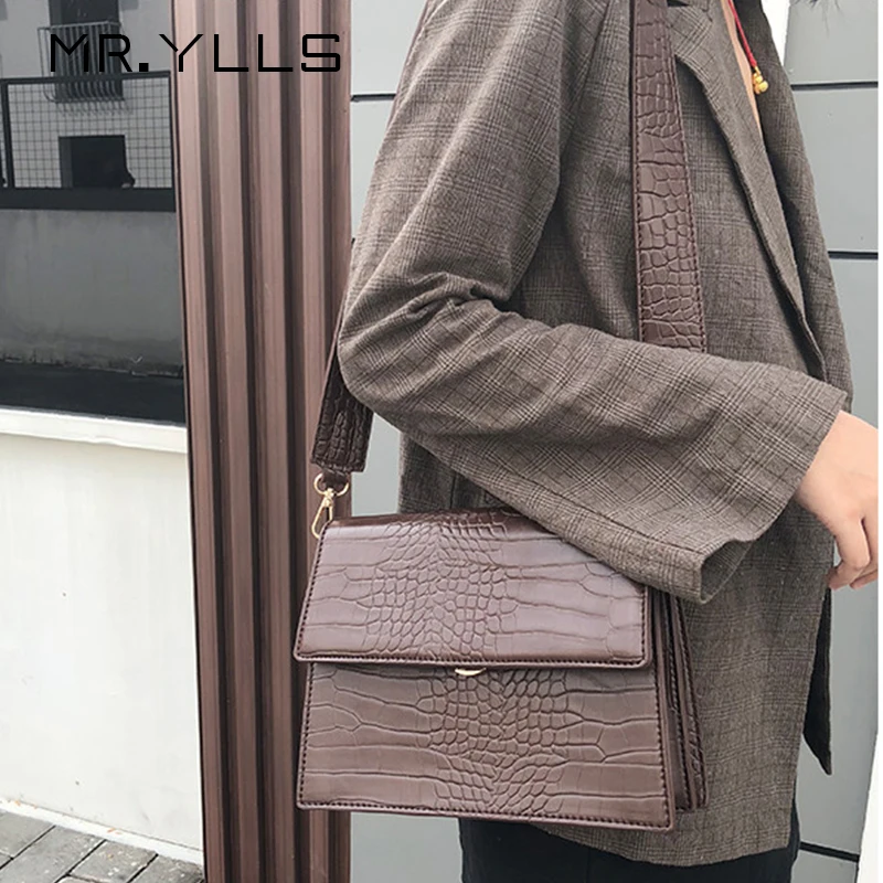 

Casual Crocodile Pattern Messenger Bags Women Alligator Shoulder Bags PU Leather Phone Purses Brands Crossbody Bags for Women