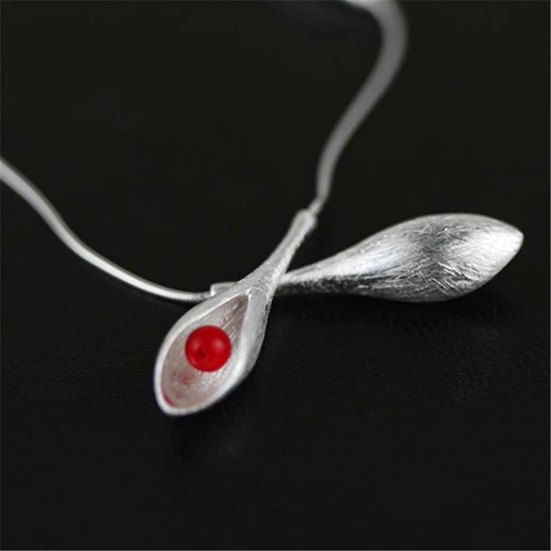 Lotus Fun Real Solid 925 Sterling Silver Drop Earrings for Women Red Coral/Blue Lapis Long Thread Dangling Earings Fine Jewelry