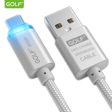 GOLF 1m Smart LED Micro USB Data Sync Charging Cable for Samsung S3 S4 S6 S7 Note Edge LG G3 G4 V10 Honor 6 7C 8X Charger Cables