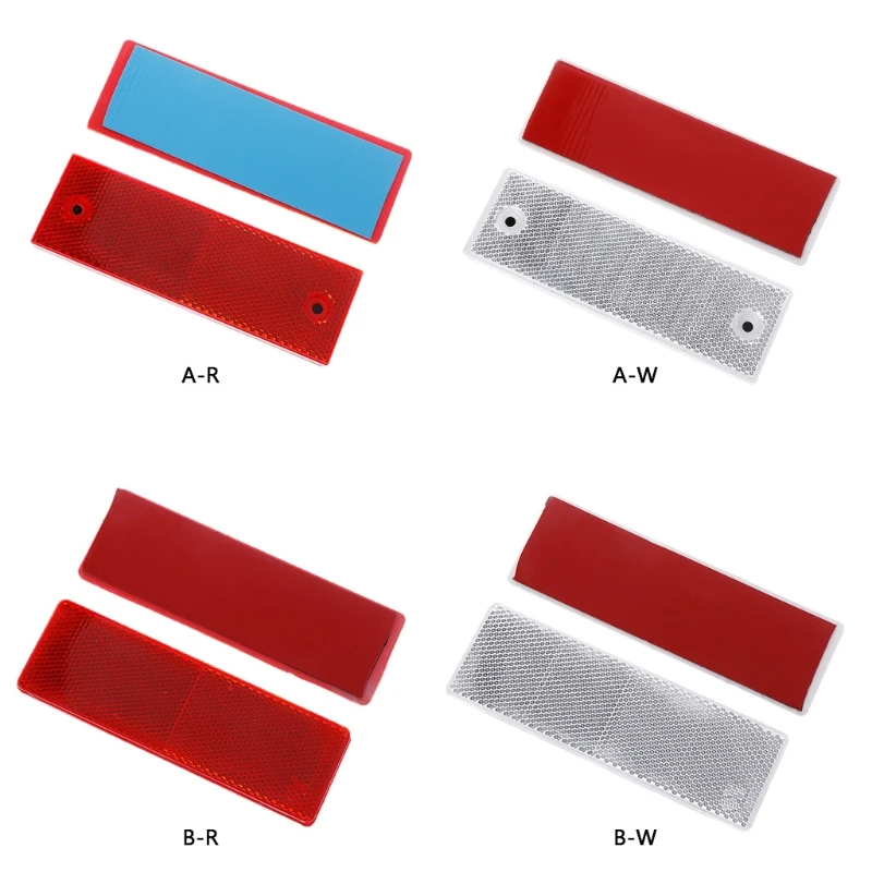 2pcs Plastic Reflector Reflective Warning Plate Stickers Sign Sheeting