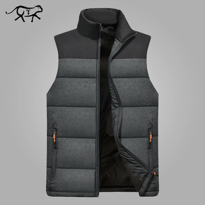 

New Mens Winter Sleeveless Jacket Men Down Vest Men's Warm Thick Hooded Coats Male Cotton-Padded Work Waistcoat Gilet Homme Vest