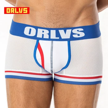 

Best Brand ORLVS Best Selling Newest Mesh Underwear men Modal Boxer Men Sexy Men Boxer Ventilate Plus Size Boxers Men OR799