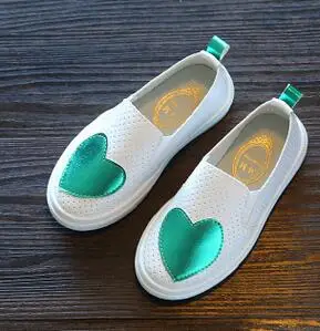 Новые детские для маленьких девочек Дети Slip-On кроссовки обувь для девочек белый цветочный школьная обувь полые Повседневное кроссовки 24 - Цвет: green