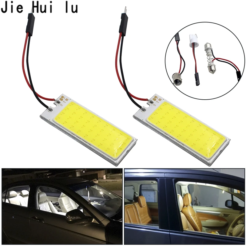 2 шт. HID Яркий 18 светодиодный 24 светодиодный 36 COB 48 Светодиодный T10 Ba9s C5W COB панельный светильник эффективный Автомобильный интерьер дверь багажник Купол Чтение белый