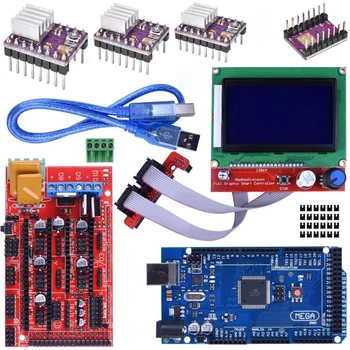 

Mega 2560 R3 REV3 Board + RAMPS 1.4 Controller + 12864 LCD Display + 5pcs DRV8825 Stepper Motor Drive For Arduino 3D Printer Kit