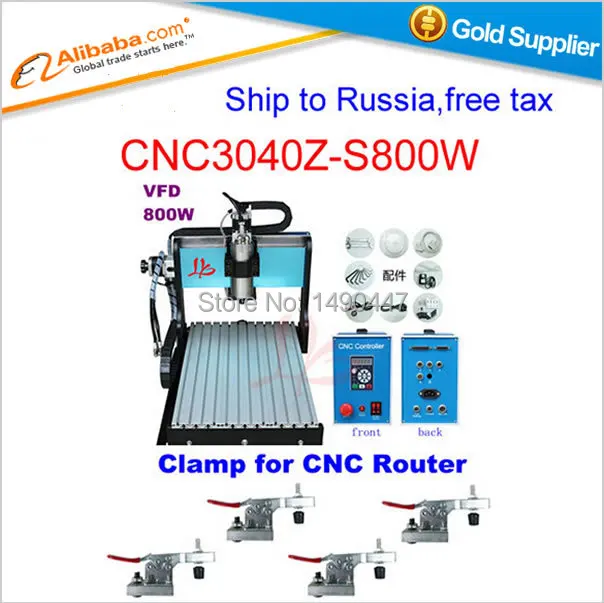 

No tax to Russia!! Hot selling CNC 3040Z-S 800W spindle router CNC Engraving Machine with limit switch and clamp plate
