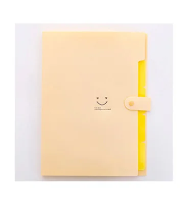 Цвет: желтый EZONE Smile Face A4 папка для документов ярких цветов Сумка для документов портативный расширяющийся кошелек папки для документов 5 сеток 6 цветов - Цвет: Цвет: желтый