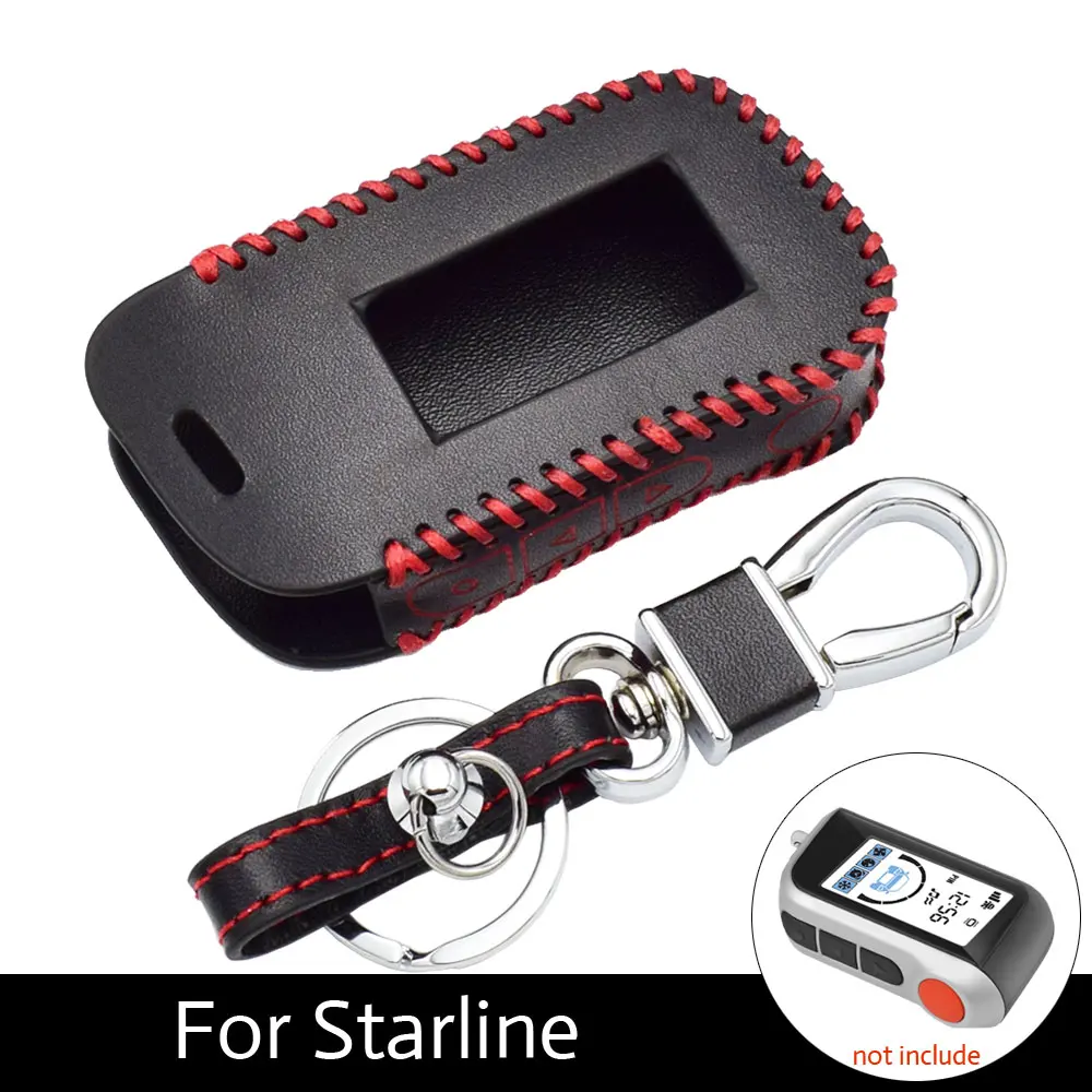 

ATOBABI Leather A93 Car Case FOB Cover For Starline A63 Two Way Car Alarm Remote Controller A39 A36 LCD Transmitter Hand Sewn