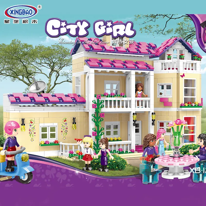 

City Girl Romantic Princess Doll House Heartlake Compatible Legoings Friends Building Blocks Bricks Christmas Birthday Gift