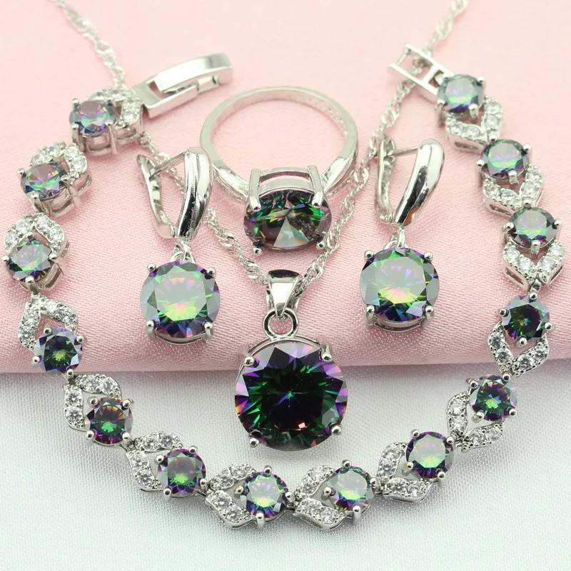 Женский ювелирный комплект из колье серёг браслета кольца|colorful jewelry sets|jewelry sets for