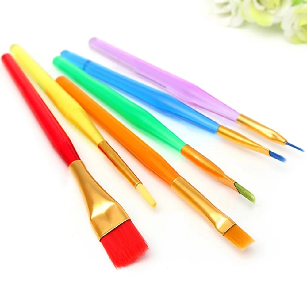 6pcs/set Fondant Cake Brush Decorating Painting Tool Icing Set Dusting DIY Pastry Cooking Sugar craft Tool