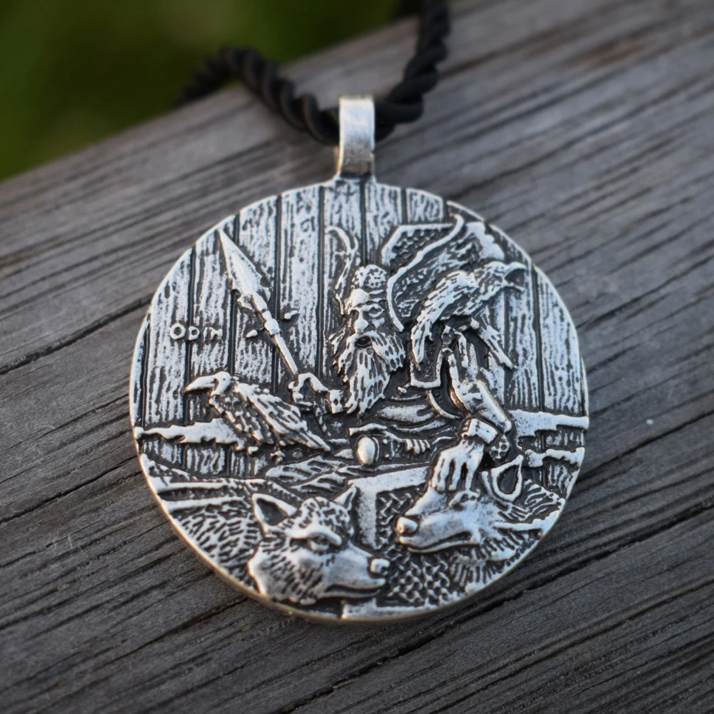 God Odin с венами и волком подвеска ожерелья Norse Viking ювелирные изделия славянская