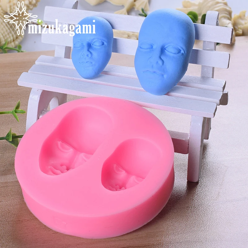 

UV Resin Jewelry Liquid Silicone Mold Two Different Sized Faces Mask Resin Charms Molds For DIY Intersperse Making Jewelry Mold