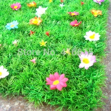 Реалистичная имитация газона с цветком зеленый искусственный плотный коврик для травы самшит коврик для дома свадебное украшение сада DIY 25*25 см