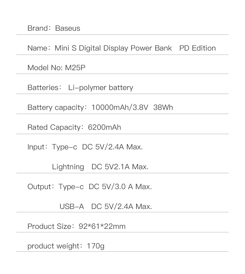 Baseus 10000 мАч Мощность Bank зарядное устройство для iPhone XS XR 5V 3A USB быстрой зарядки PD 3,0 быстрой зарядки Мощность банка для samsung Xiaomi huawei банка