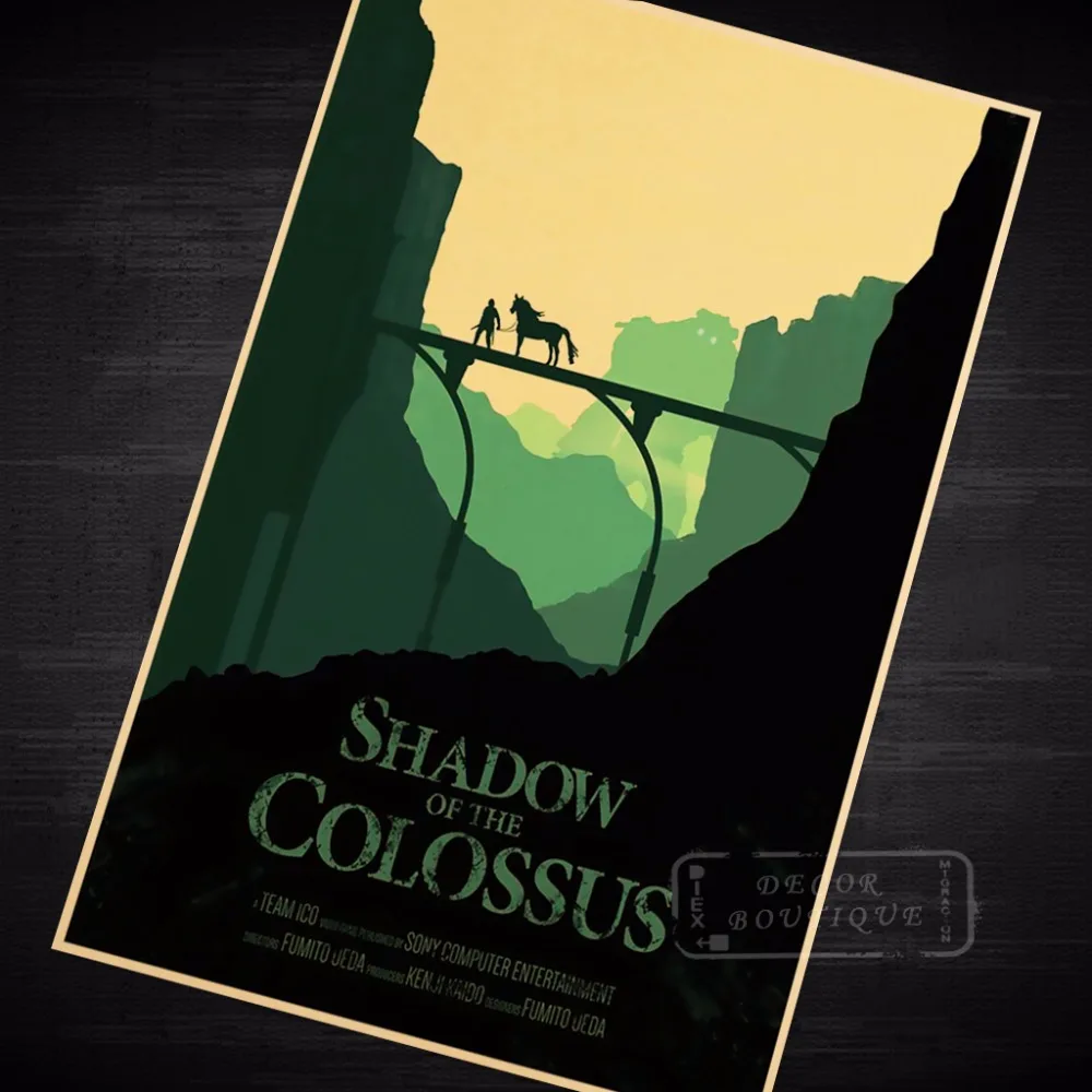 Shadow of the Colossus View Креативный дизайн путешествия ретро, ВИНТАЖНЫЙ ПЛАКАТ Холст Картина DIY Искусство домашний бар Плакаты Декор