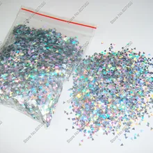 30 г 2 мм Лазерная блестящая голографическая Серебряная устойчив к растворителям треугольные формованные Блестки для украшения ногтей