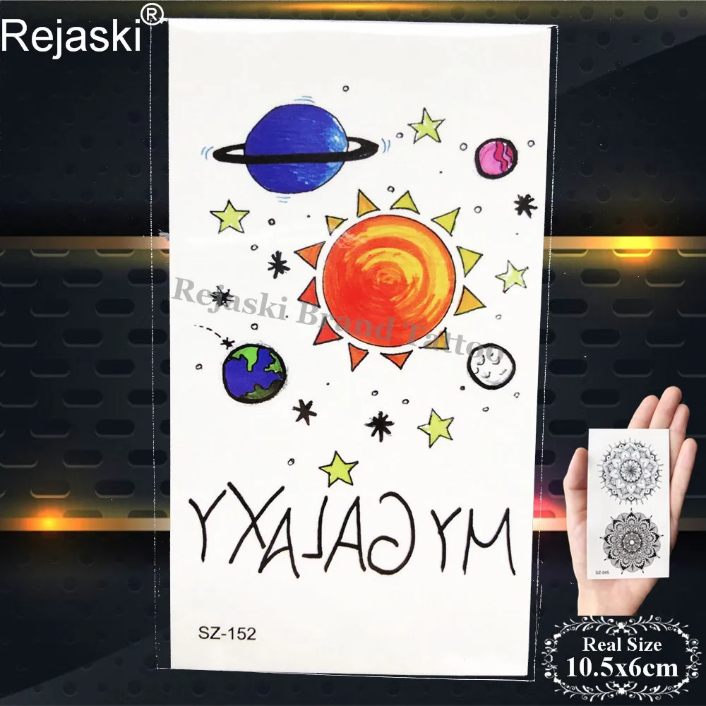 Детская временная татуировка на руку милые Мультяшные наклейки лицо звезды НЛО