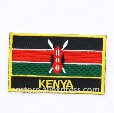 Embroidery patches national flag kenya flag patches iron on 80x50cm
