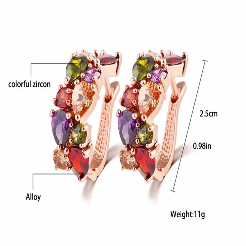 Manxiuni топ розовое золото цвет цветок ювелирный набор Многоцветный кубический циркон кулон/серьги/кольцо женские свадебные ювелирные наборы
