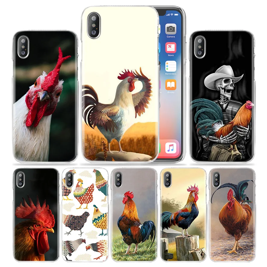 

Animal Big Rooster Case for iPhone XS Max XR X 10 7 7S 8 6 6S Plus 5S SE 5 4S 4 5C Clear Hard Plastic PC Capa Phone Cover Coque