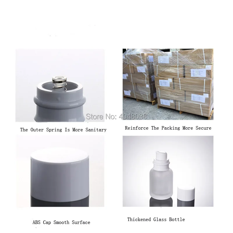 Emulsion Bottle 50 ML Empty Frosted Glass Essence Vial White Cover Press Pump Bottle Travel Set Refillable Cosmetic Container (4)