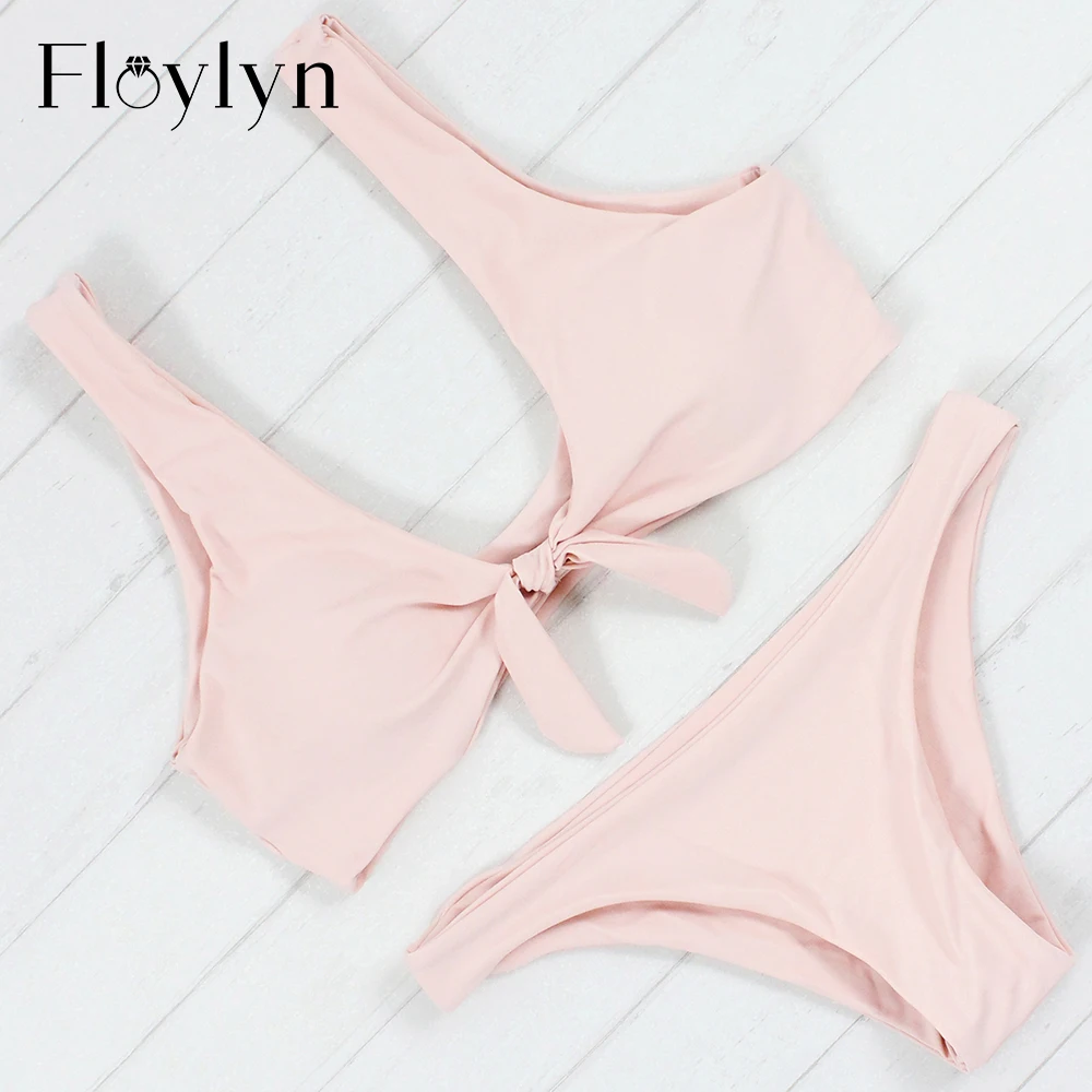 Купальник Floylyn Женский бикини с розовым бантом бразильские пуш апом и