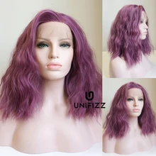 1" кудрявый фиолетовый Женский Повседневный синтетический парик из волос термостойкий+ парик Кепка оплетка рулон H793415