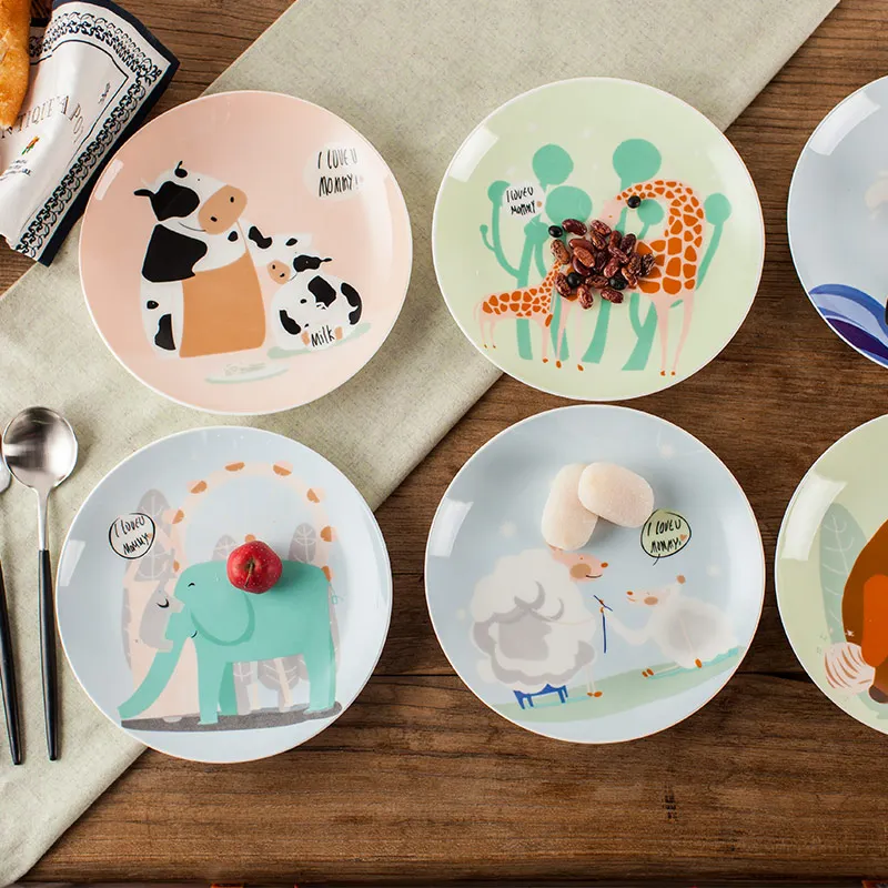 Cute animal plate Ceramic Steak dishes ceramic ware cartoon creative