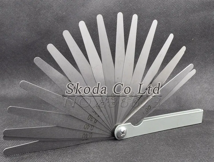Free shipping High Precision Feeler Gauge Thickness Testing 0.021mm 17pcs blade Accurate