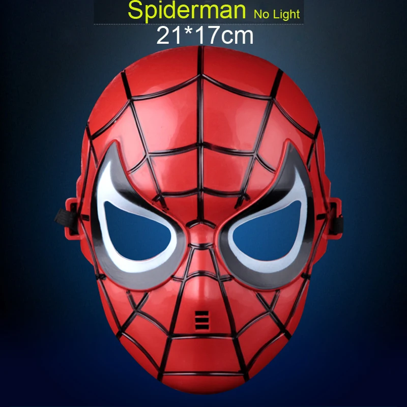 

10pcs/lot Hero Masks Carton Spiderman Batman Superman Hulk Ironman Mask With LED Light Full Face Masks Film Theme For Halloween