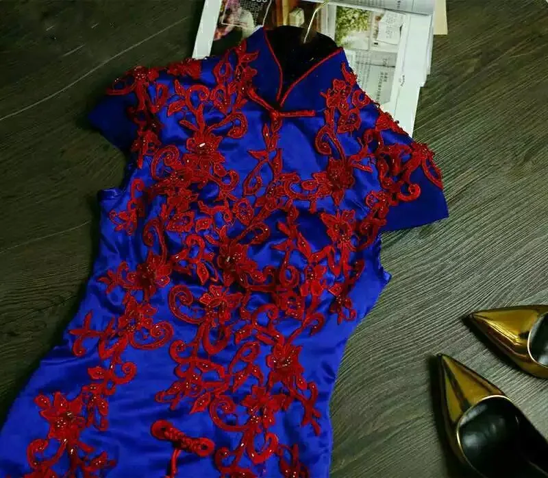 Royal blue Mermaid oriental styled dress (11)