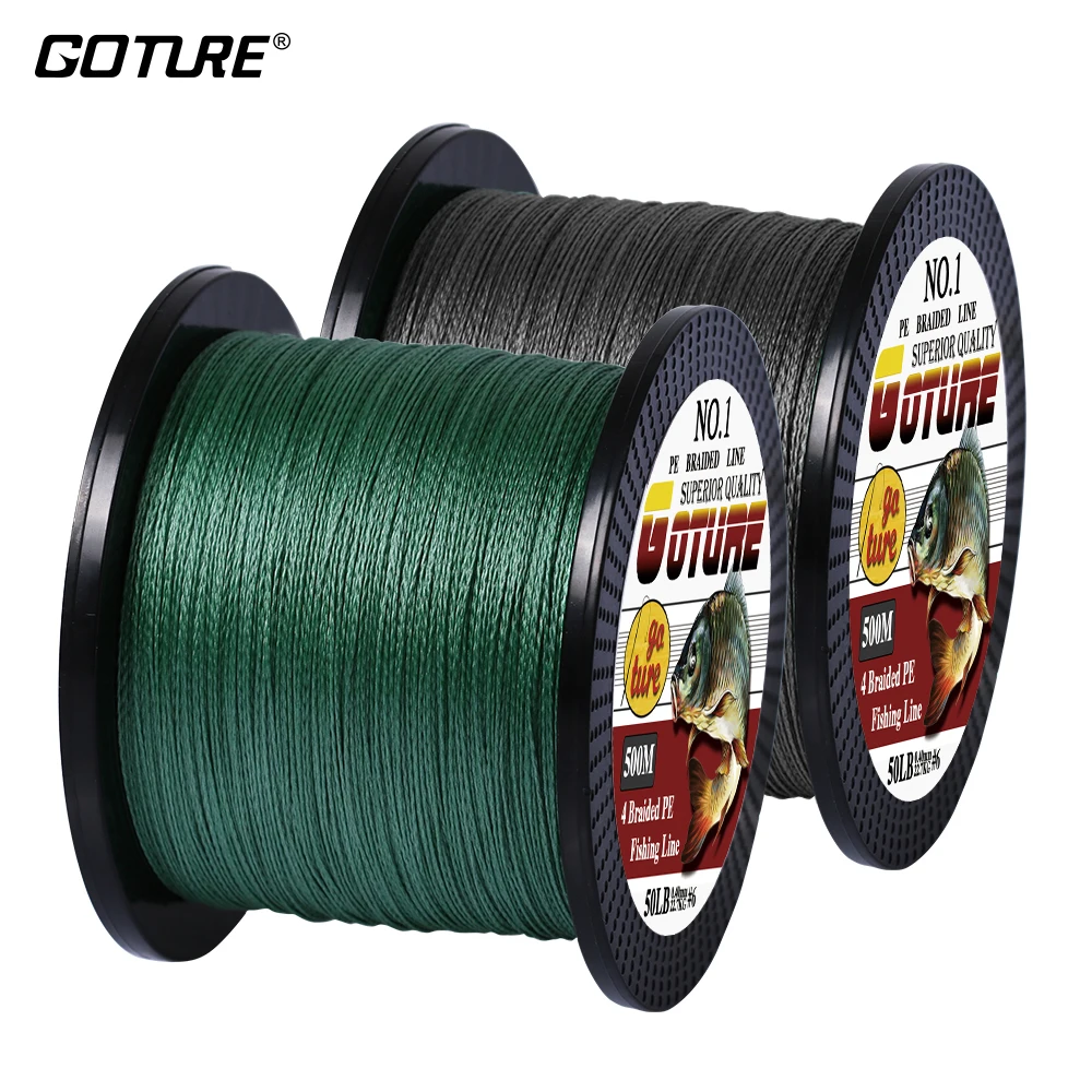 Goture 500 متر PE مضفر خط الصيد 4 فروع سوبر قوي المتعددة الشعيرات الصيد خطوط 12-80LB