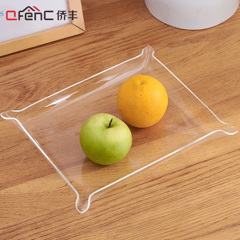 QFENC Plastic Clear Food Tray Food Organizer Food Container Rectangle