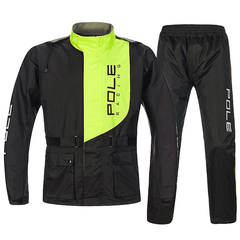 POLE Motorcycle Raincoat Breathable Split Type Jacket Pants Motocross