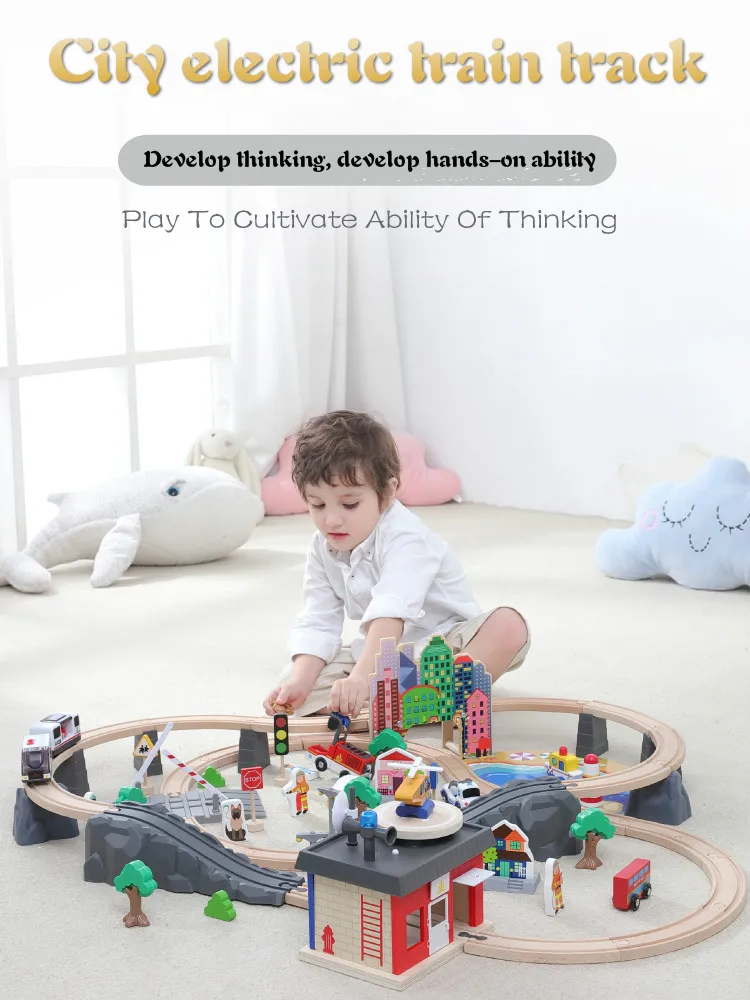 wooden toy train track