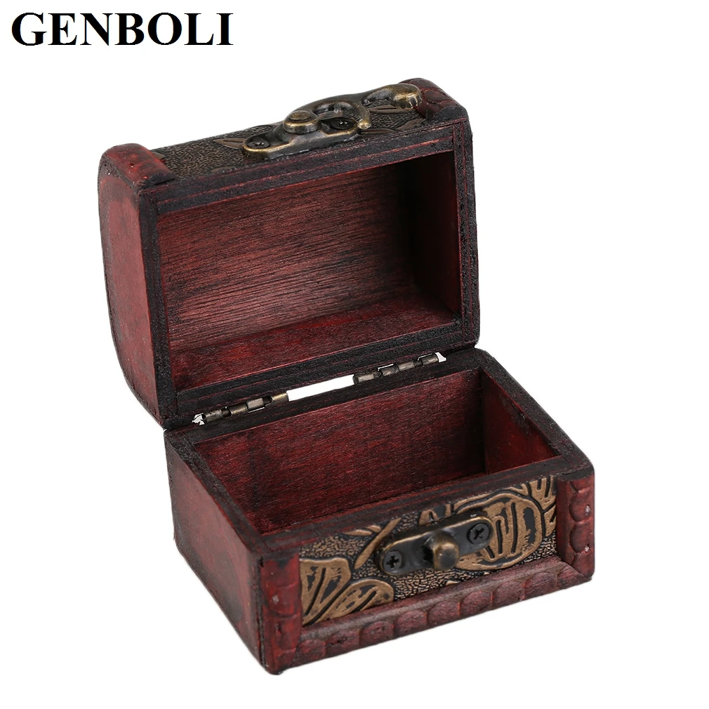 

GENBOLI Retro Wood Jewelry Case Necklace Rings Storage Organizer Random Pattern Delivered For Dropshipping Wholesales