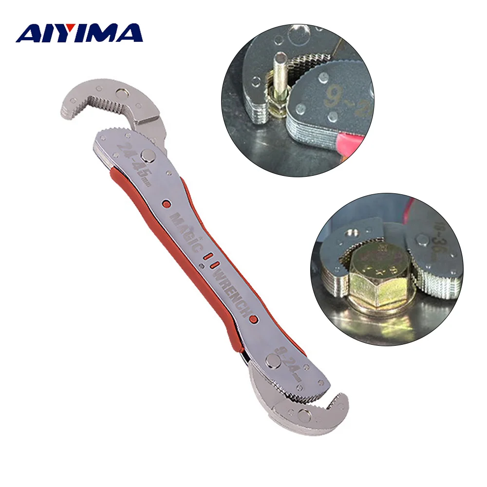 

Aiyima Pipe Wrench Universal Spanner 9-45mm Adjustable Multi Purpose Magic Double End Spanners Multifunctional Tools For Home
