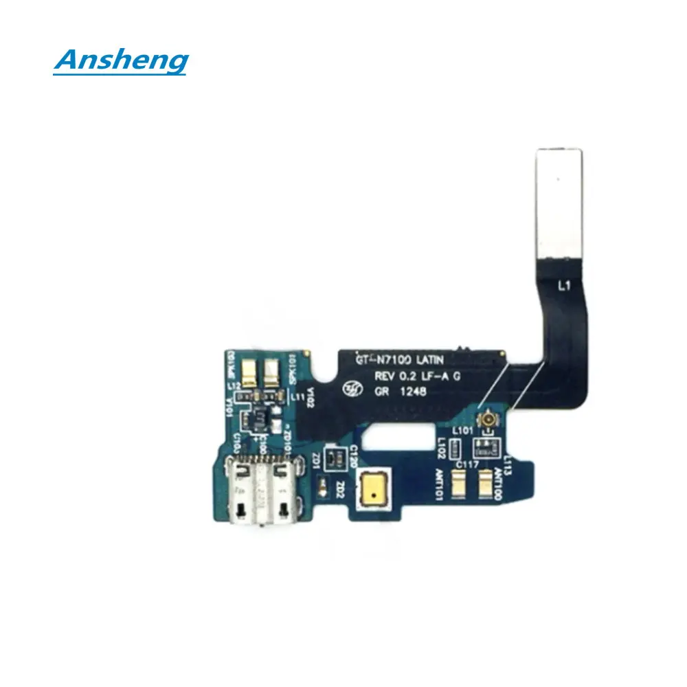 Ansheng USB зарядная плата микрофон PCB гибкий кабель для Samsung Galaxy Note 2 N7100 | Мобильные