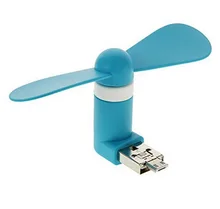 2-In-1 Micro/USB OTG Fan Mini Small Portable Rotating Cooler USB Desk Fan PC Fan For Laptop Notebook Android Phone Samsung LG