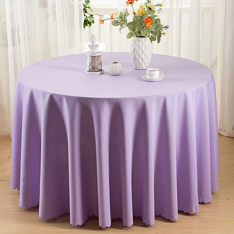  Solid Color Polyester Fabric Tablecloth Wedding Birthday Party Round/Rectangle Table Cover Desk Clo