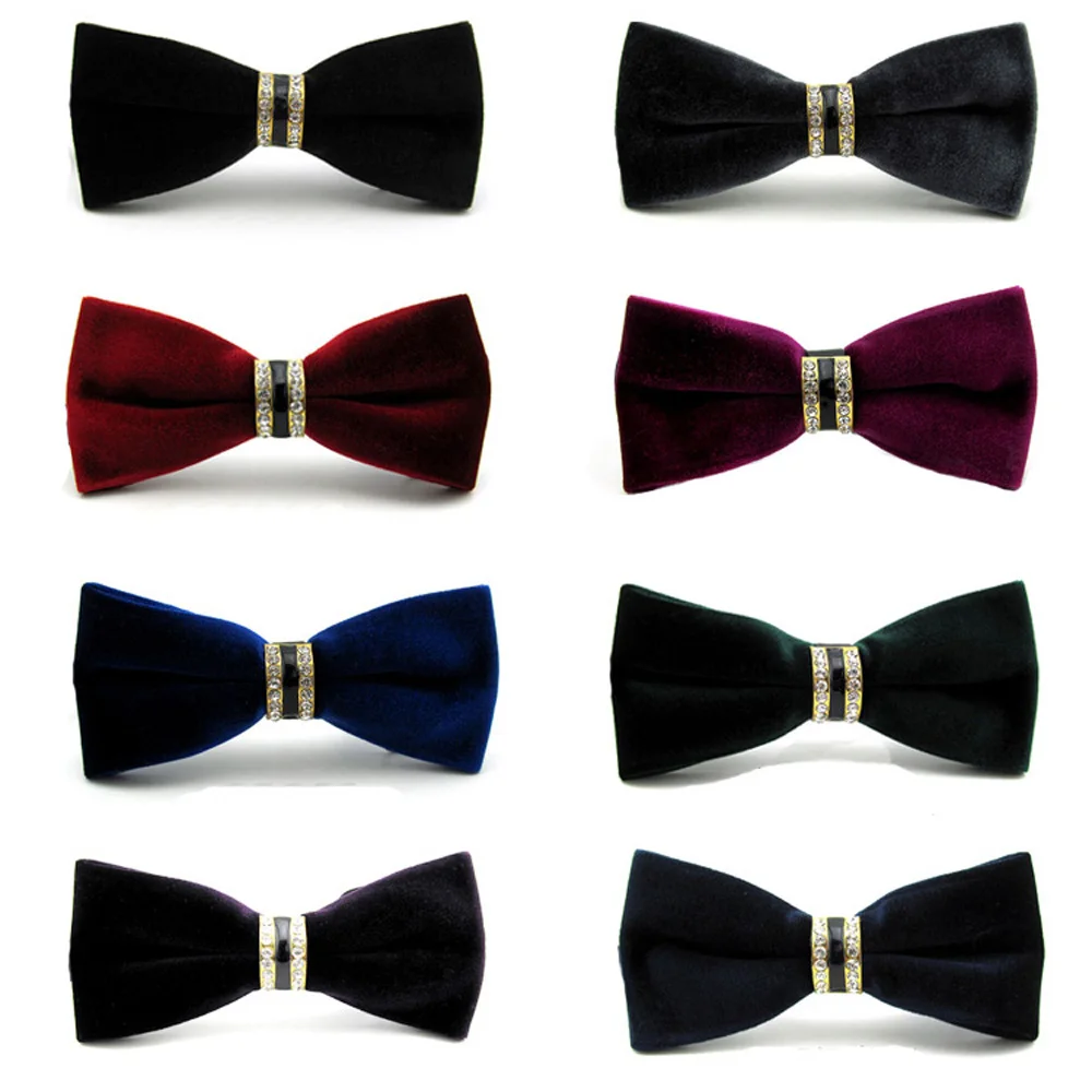 USA Shipping Mens Fashion Velvet Crystals Rhinestones Wedding Party