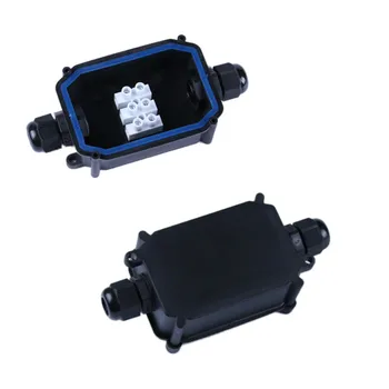

IP66 Waterproof Outdoor 2 Cable PG9 Black Plastic Connector Gland Electrical Junction Box