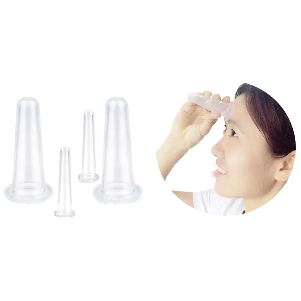 

4Pcs Anti Cellulite Natural Silicone Gel Facial Massage Cup Body Face Therapy New