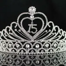 Janefashions Quinceanera сладкий 15 пятнадцать 15 день рождения коронас де прозрачный белый австрийский горный хрусталь тиара Корона