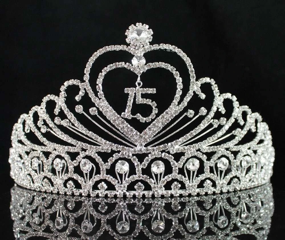 Janefashions corona de quinceañera para fiesta de cumpleaños, Tiara diamantes de blanca y clara, 15 y 15 años|Joyería para el cabello| - AliExpress