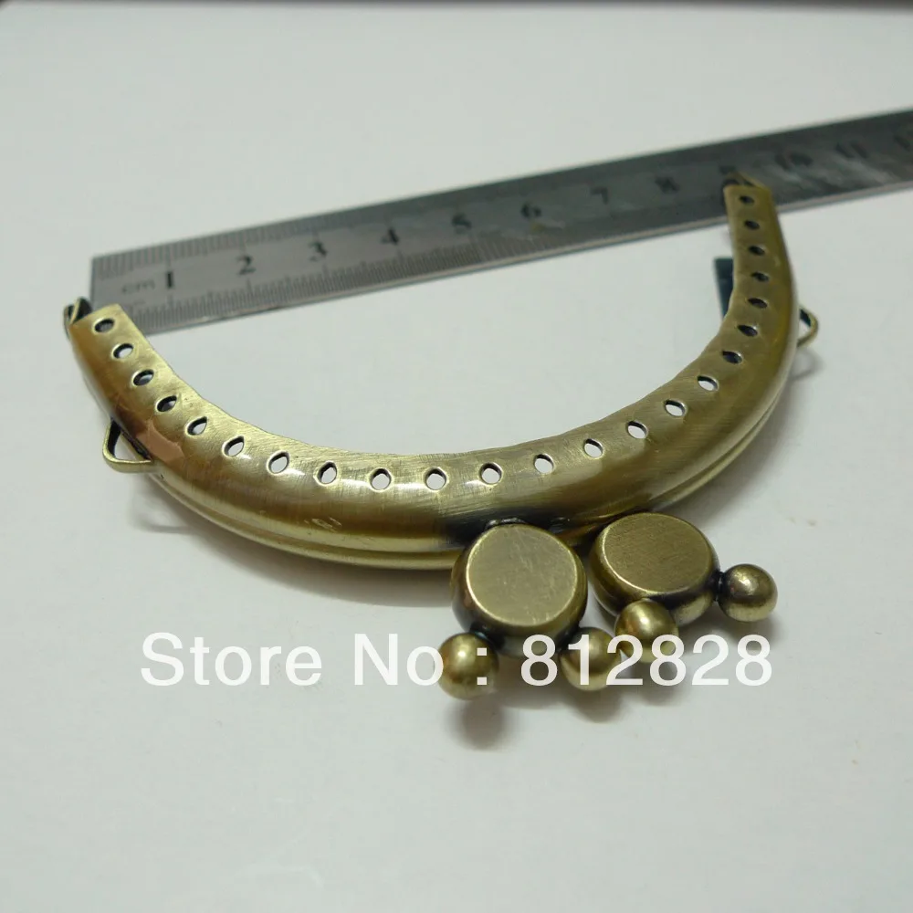 5pcs 8.5cm Half Round Antique Bronze Coin Purse Frame Handle with Sewing Holesin Buckles