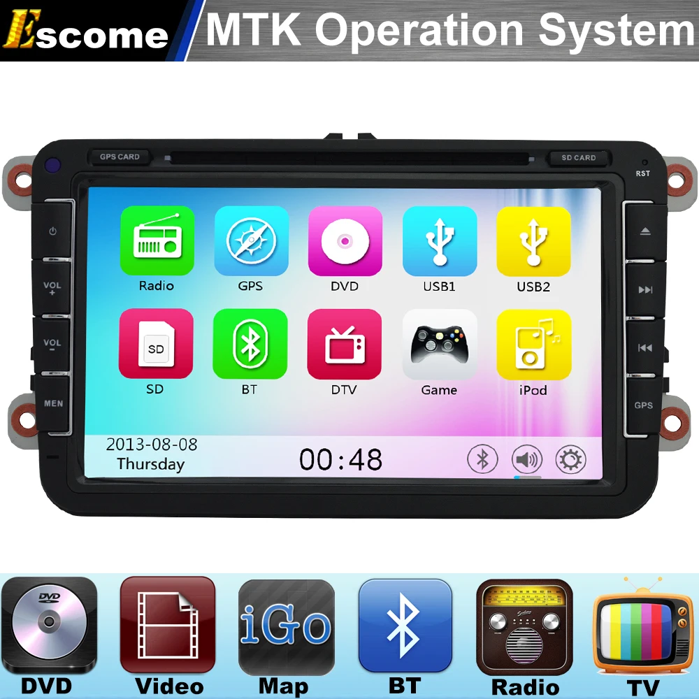 

MTK3360 Car DVD Player For VW PASSAT CC VW Golf 5 VW Golf 6 with 800MHz CPU Dual Core Bluetooth Radio GPS Navigation