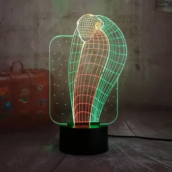 

New Animal Cobra 3D LED RGB Night Lihgt 7 Mixed Dual Colors Novelty Baby Sleep Lamp Christmas Gift for Kid Home Decor Multicolor